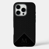 黒と灰色のモダン幾何学的な波状曲線 Case-Mate iPhoneケース (裏面)