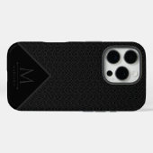 黒と灰色のモダン幾何学的な波状曲線 Case-Mate iPhoneケース (裏面 (横))
