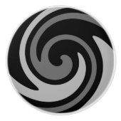 黒と灰色のモダン抽象芸術 セラミックノブ (正面)