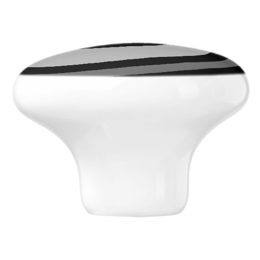 黒と灰色のモダン抽象芸術 セラミックノブ (側面)