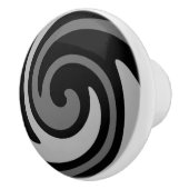 黒と灰色のモダン抽象芸術 セラミックノブ (右)