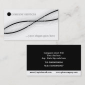 黒と灰色の交差した曲線と円 名刺 (正面/裏面)