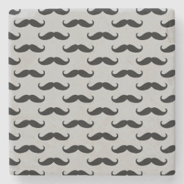 黒と灰色の口ひげ ストーンコースター