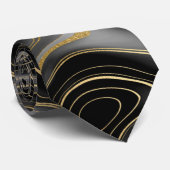 黒と灰色の大理石の男性ネクタイ ネクタイ (ロール)