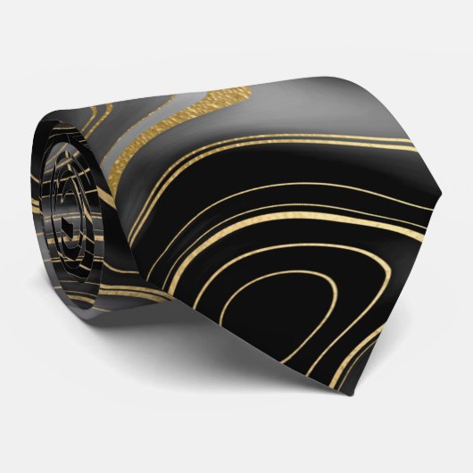 黒と灰色の大理石の男性ネクタイ ネクタイ (ロール)