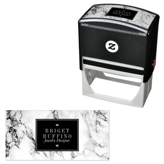 黒と灰色の大理石ジュエリーデザイナー セルフインキングスタンプ (インサイチュ)