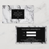 黒と灰色の大理石ジュエリーデザイナー 予約カード (正面/裏面)