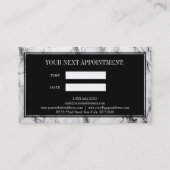 黒と灰色の大理石ジュエリーデザイナー 予約カード (裏面)
