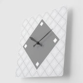 黒と灰色の幾何学的デザイン スクエア壁時計 (傾斜)