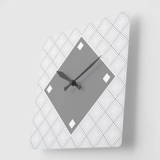 黒と灰色の幾何学的デザイン スクエア壁時計 (傾斜)