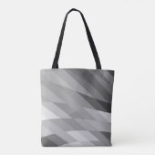 黒と灰色の幾何学的抽象芸術 鮮やか トートバッグ (裏面)