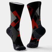 黒と灰色の幾何学的 ソックス (傾斜あり)