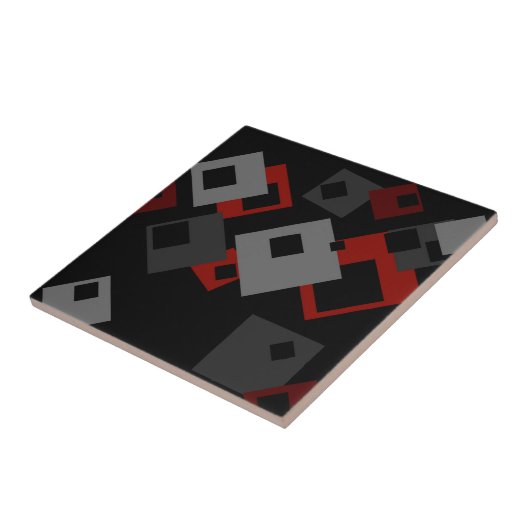 黒と灰色の幾何学的 タイル (側面)