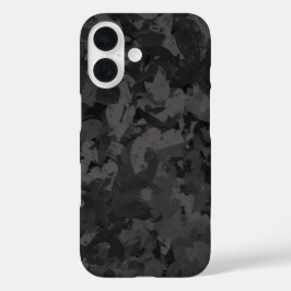 黒と灰色の抽象的なグラフィックアートデザイン iPhone 16ケース