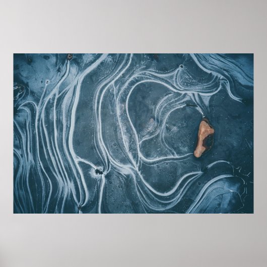 黒と灰色の抽象芸術絵画 ポスター (正面)