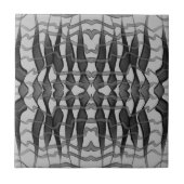 黒と灰色の抽象芸術羽の付いた離れフローラ タイル (正面)