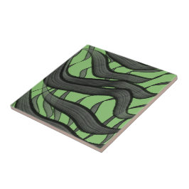 黒と灰色の抽象芸術羽の付いた離れフローラ タイル