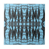 黒と灰色の抽象芸術羽の付いた離れフローラ タイル (正面)