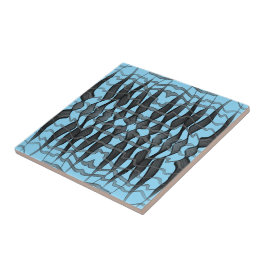 黒と灰色の抽象芸術羽の付いた離れフローラ タイル