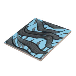 黒と灰色の抽象芸術羽の付いた離れフローラ タイル