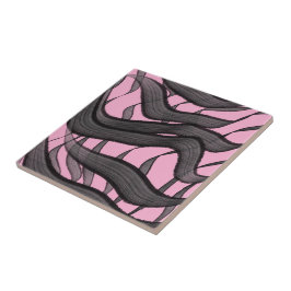 黒と灰色の抽象芸術羽の付いた離れフローラ タイル