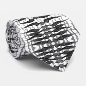 黒と灰色の抽象芸術羽の付いた離れフローラ ネクタイ (ロール)