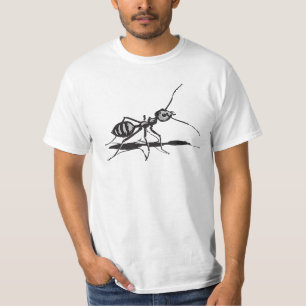 黒と灰色の昆虫アリ Tシャツ