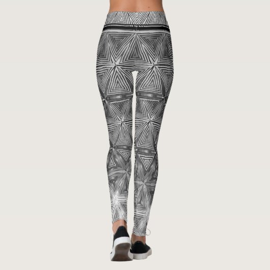 黒と灰色の星型 レギンス (裏面)