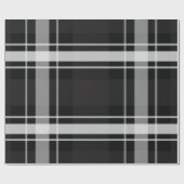 黒と灰色の格子縞 ラッピングペーパー (フラット)