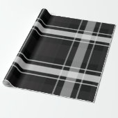 黒と灰色の格子縞 ラッピングペーパー (アンロールド)