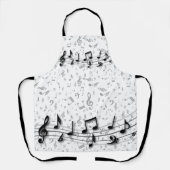 黒と灰色の楽譜 エプロン (正面)