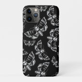 黒と灰色の死のヘッドホークモスゴシックスカル Case-Mate iPhoneケース (裏)