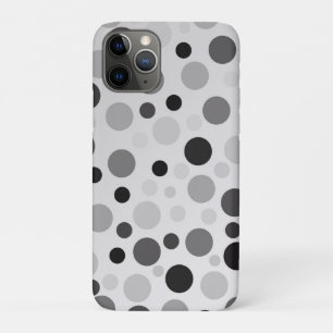 黒と灰色の水玉模様 iPhone 11 PROケース