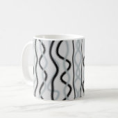黒と灰色の波 コーヒーマグカップ (正面左)