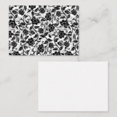 黒と灰色の渦巻く花 ノートカード (正面/裏面)