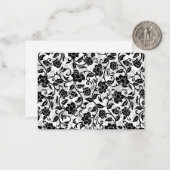 黒と灰色の渦巻く花 ノートカード (正面/裏面インサイチュ)