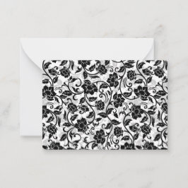 黒と灰色の渦巻く花 ノートカード