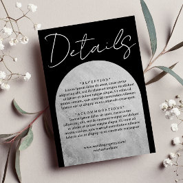 黒と灰色の濃いゴシックのヘッドストーンアー結婚チズ エンクロージャーカード