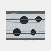 黒と灰色の点と線 フリースブランケット (正面(横))