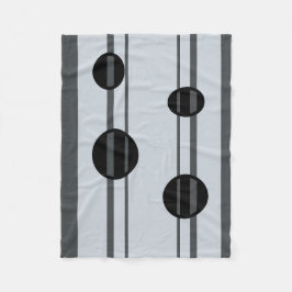 黒と灰色の点と線 フリースブランケット