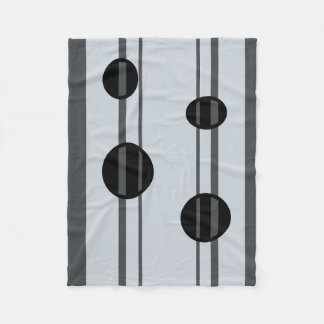 黒と灰色の点と線 フリースブランケット
