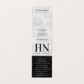 黒と灰色の石のモノグラム会計士を折り畳んだ 名刺 (内部フラット)