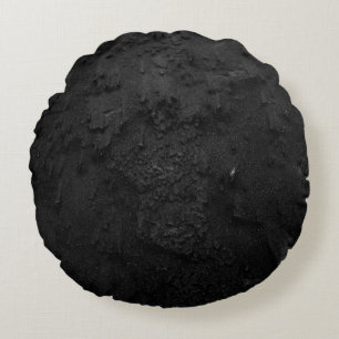 黒と灰色の石片 ラウンドクッション