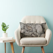 黒と灰色の石片 ランバークッション (椅子)