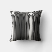 黒と灰色の線の抽象芸術装飾用クッション クッション (裏面)