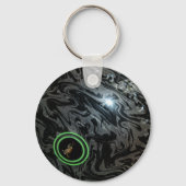 黒と灰色の芝生のボウル、キーリング キーホルダー (正面)