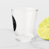 黒と灰色の芝生のボウル、ショットグラス ショットグラス (右)