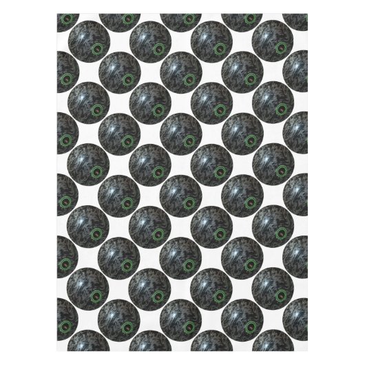 黒と灰色の芝生のボウル、テーブルクロス テーブルクロス (正面)