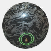 黒と灰色の芝生のボウル、丸いシール ラウンドシール (正面)