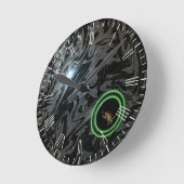 黒と灰色の芝生のボウル、壁時計 ラウンド壁時計 (傾斜)
